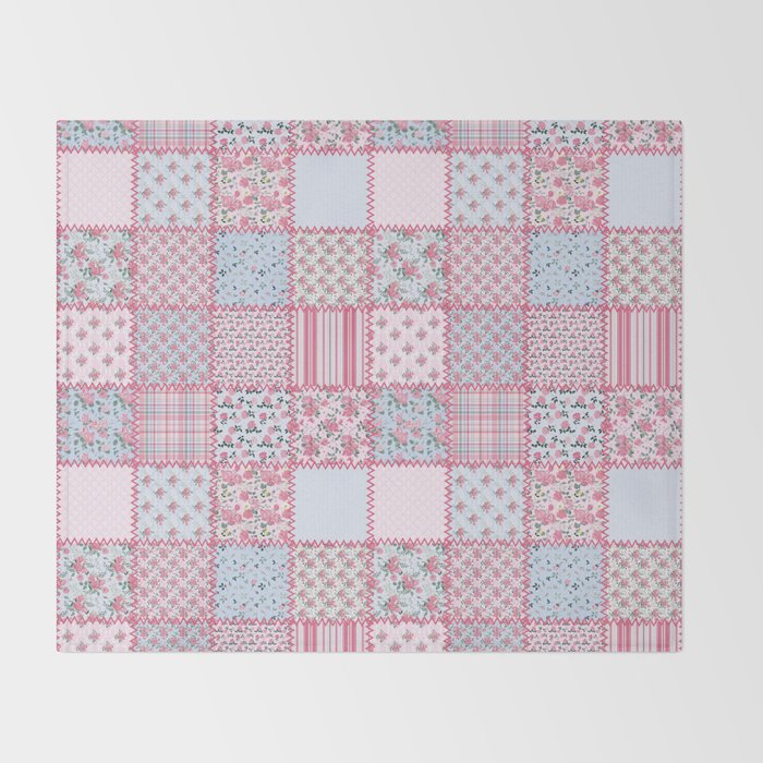 Pretty Pastel Patchwork Throw Blanket Gallery Image 2