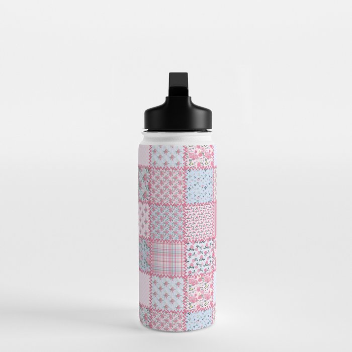 Pretty Pastel Patchwork Water Bottle Gallery Image 3