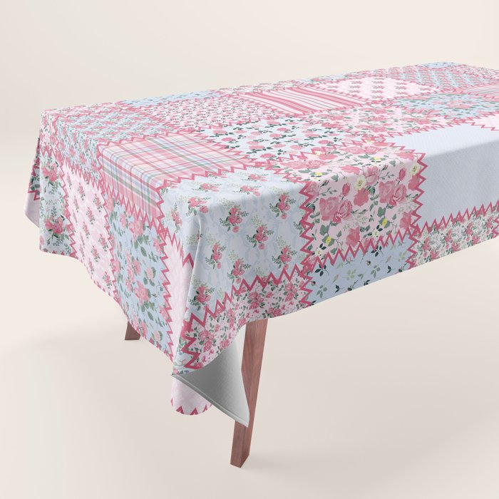 Pretty Pastel Patchwork Tablecloth Gallery Image 1
