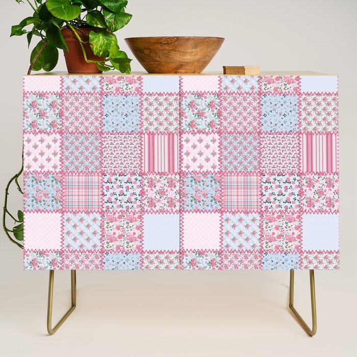 Pretty Pastel Patchwork Credenza Gallery Image 1