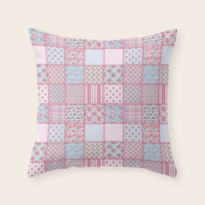 Pretty Pastel Patchwork Throw Pillow Gallery Image 6