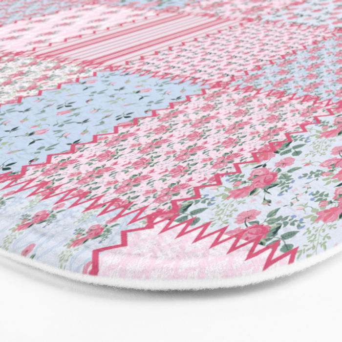 Pretty Pastel Patchwork Bath Mat Gallery Image 3