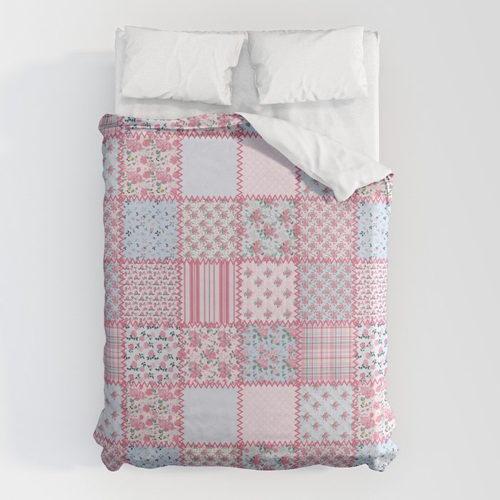 Pretty Pastel Patchwork Duvet Cover
