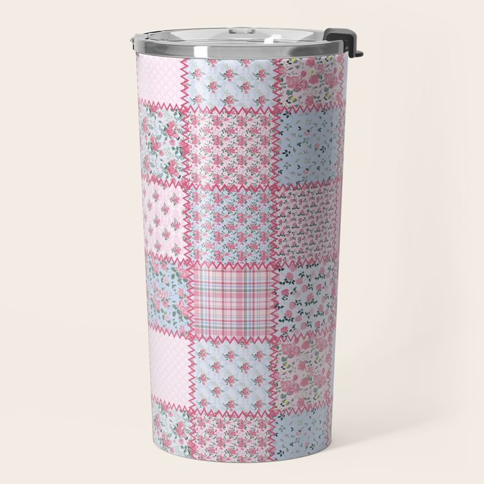 Pretty Pastel Patchwork Travel Mug Gallery Image 2