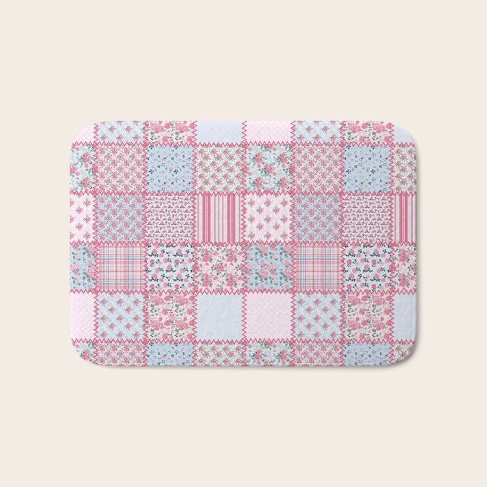 Pretty Pastel Patchwork Bath Mat Gallery Image 1