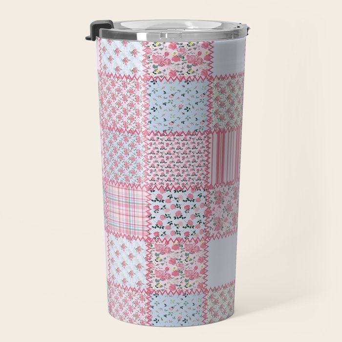 Pretty Pastel Patchwork Travel Mug Gallery Image 3