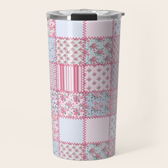 Pretty Pastel Patchwork Travel Mug Gallery Image 1