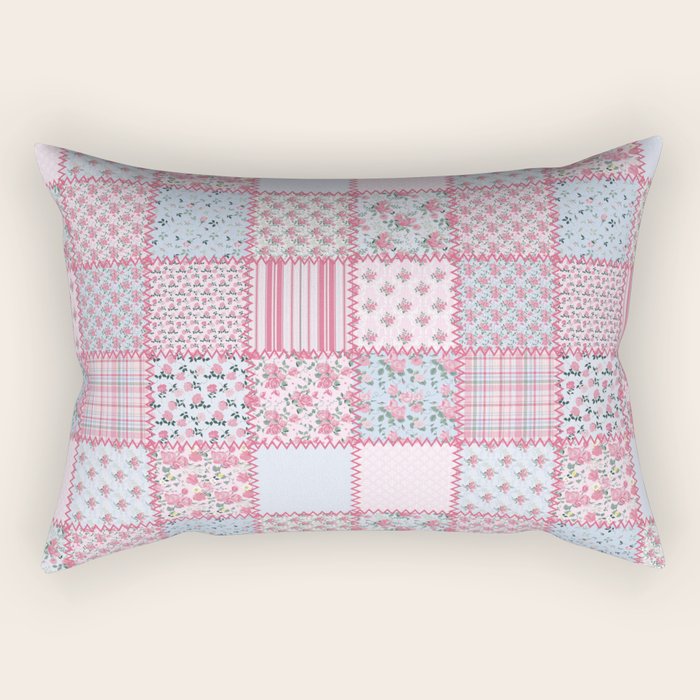 Pretty Pastel Patchwork Rectangular Pillow Gallery Image 1
