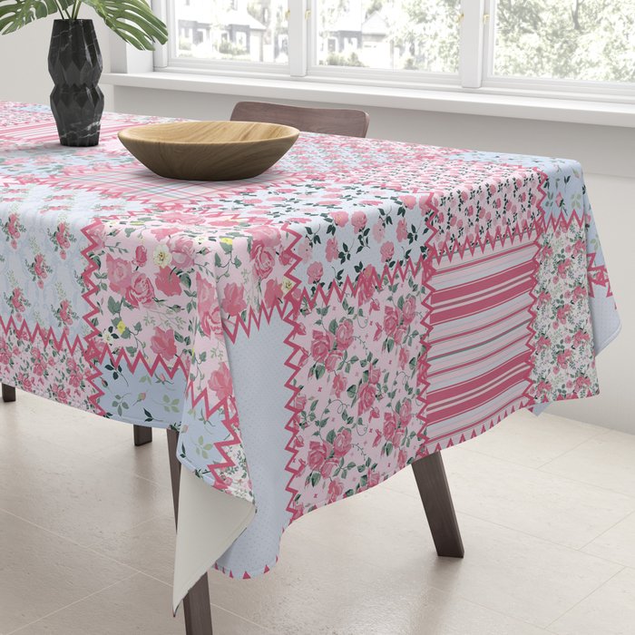 Pretty Pastel Patchwork Tablecloth Gallery Image 3