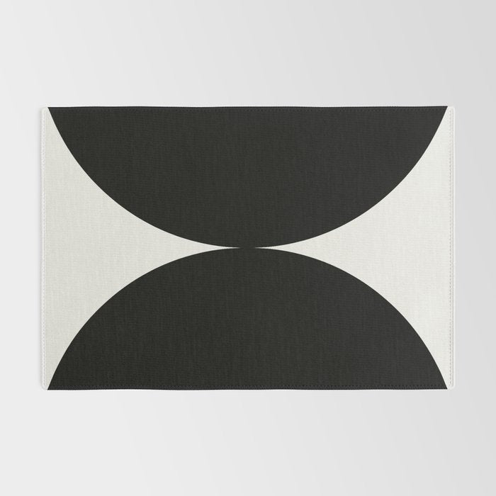 Bold Geometric Shapes Maximalism X Black and White Rug Gallery Image 2