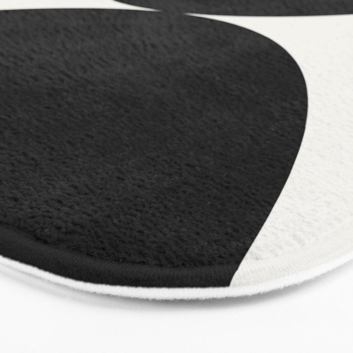 Bold Geometric Shapes Maximalism X Black and White Bath Mat Gallery Image 3