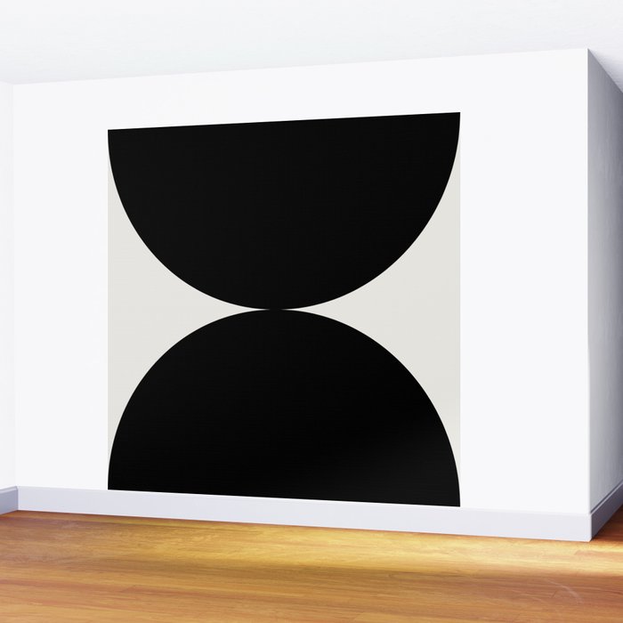 Bold Geometric Shapes Maximalism X Black and White Wall Mural Gallery Image 2