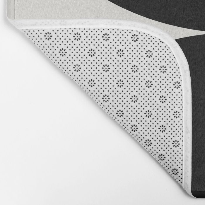 Bold Geometric Shapes Maximalism X Black and White Bath Mat Gallery Image 2
