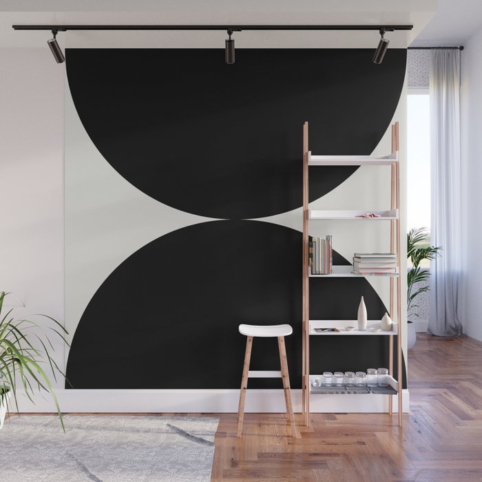 Bold Geometric Shapes Maximalism X Black and White Wall Mural Gallery Image 1