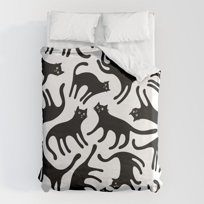 Black Cats Blep! Duvet Cover Gallery Image 6