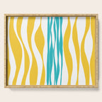 Ebb and Flow - Turquoise & Yellow Serving Tray Gallery Image 1