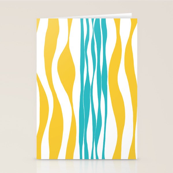 Ebb and Flow - Turquoise & Yellow Stationery Card Gallery Image 2