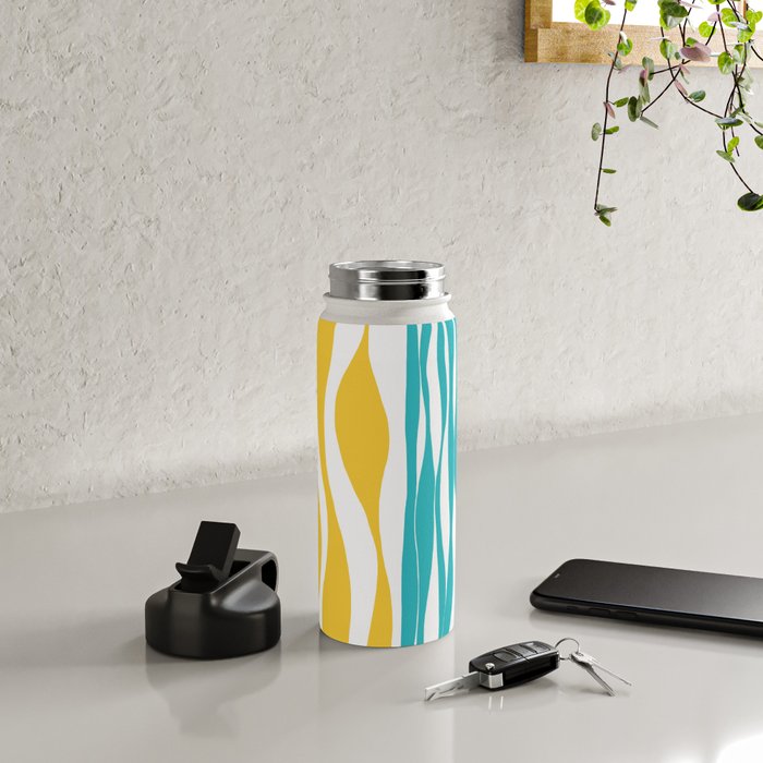 Ebb and Flow - Turquoise & Yellow Water Bottle Gallery Image 4