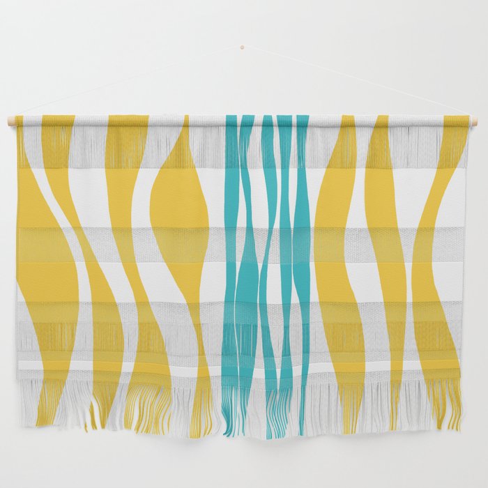 Ebb and Flow - Turquoise & Yellow Wall Hanging
