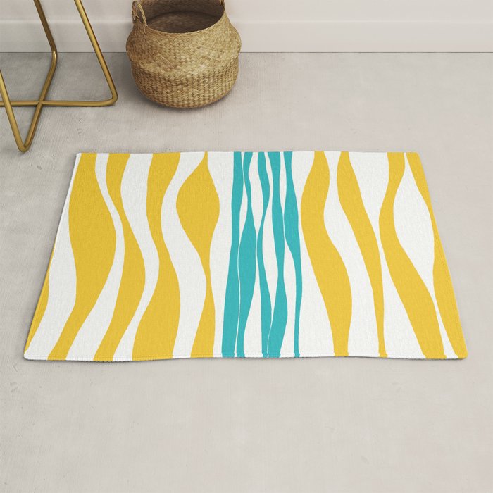 Ebb and Flow - Turquoise & Yellow Rug Gallery Image 1