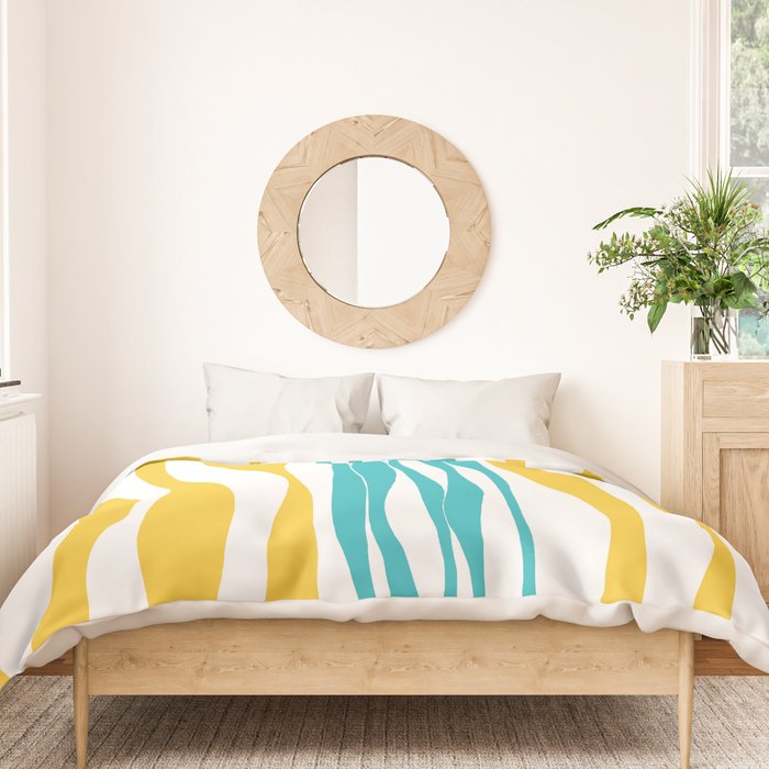 Ebb and Flow - Turquoise & Yellow Duvet Cover Gallery Image 3