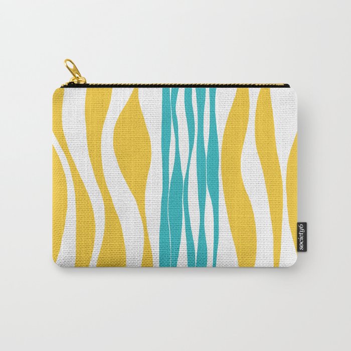 Ebb and Flow - Turquoise & Yellow Carry All Pouch Gallery Image 1