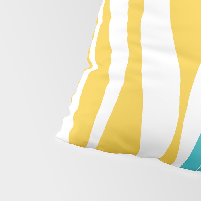 Ebb and Flow - Turquoise & Yellow Pillow Sham Gallery Image 4