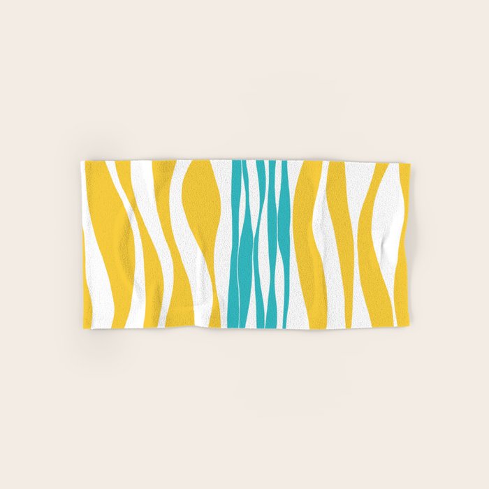 Ebb and Flow - Turquoise & Yellow Bath Towel Gallery Image 1