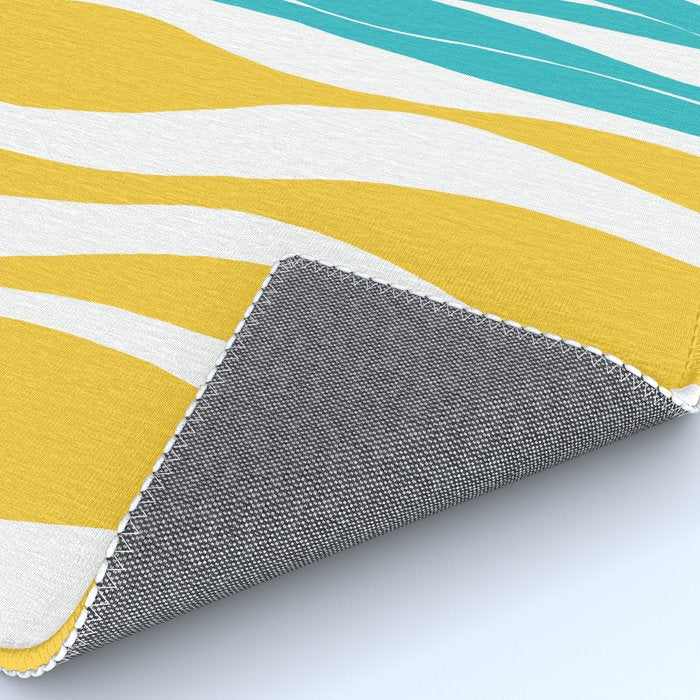 Ebb and Flow - Turquoise & Yellow Rug Gallery Image 4