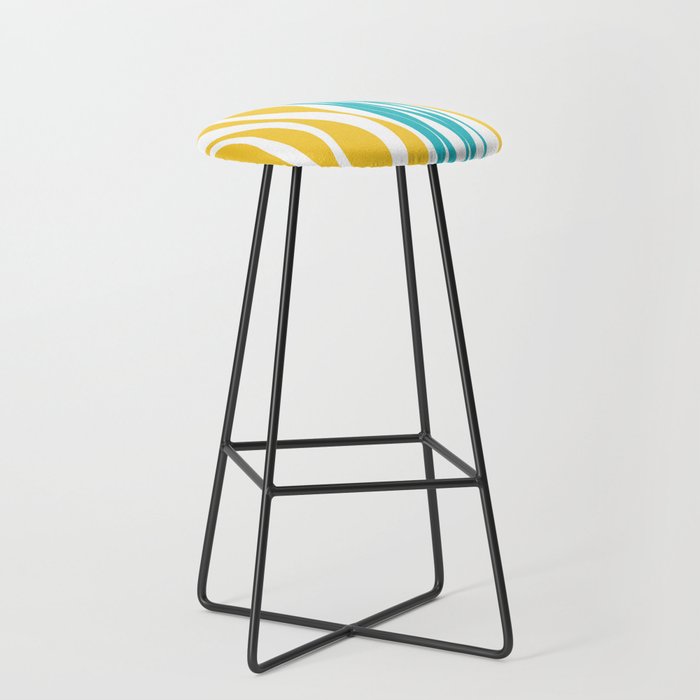 Ebb and Flow - Turquoise & Yellow Stool Gallery Image 1