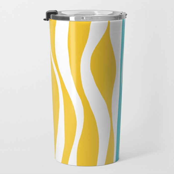 Ebb and Flow - Turquoise & Yellow Travel Mug Gallery Image 3