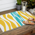 Ebb and Flow - Turquoise & Yellow Outdoor Rug Gallery Image 2