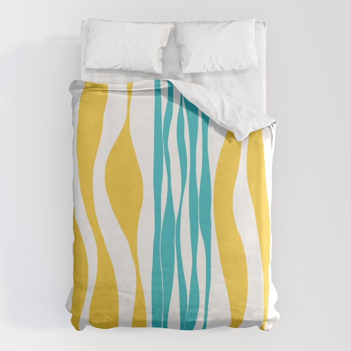 Ebb and Flow - Turquoise & Yellow Duvet Cover Gallery Image 6