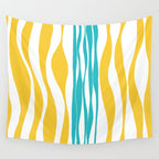 Ebb and Flow - Turquoise & Yellow Wall Tapestry Gallery Image 4