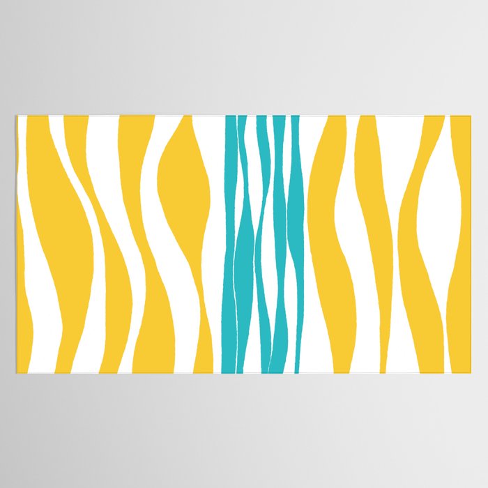Ebb and Flow - Turquoise & Yellow Tablecloth Gallery Image 2