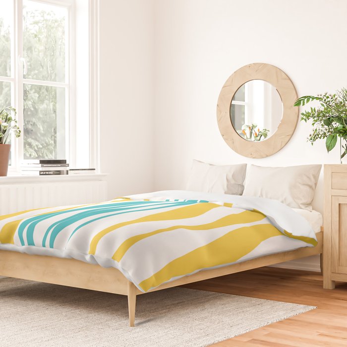 Ebb and Flow - Turquoise & Yellow Duvet Cover Gallery Image 2
