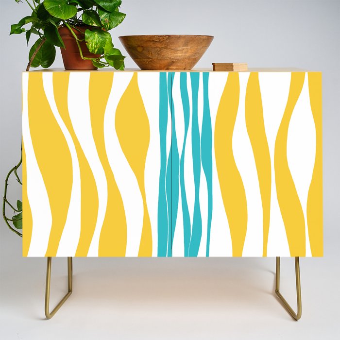 Ebb and Flow - Turquoise & Yellow Credenza Gallery Image 1
