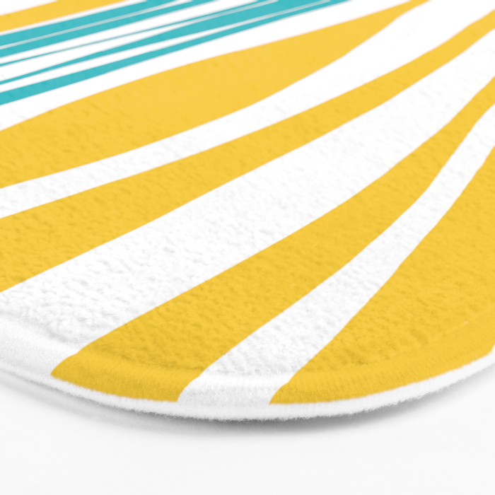 Ebb and Flow - Turquoise & Yellow Bath Mat Gallery Image 3