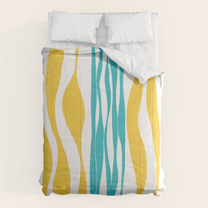 Ebb and Flow - Turquoise & Yellow Comforter Gallery Image 6