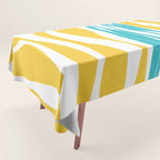 Ebb and Flow - Turquoise & Yellow Tablecloth Gallery Image 1