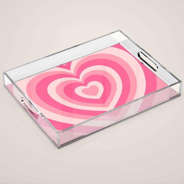 Hypnotic Pink Hearts Acrylic Tray Gallery Image 1