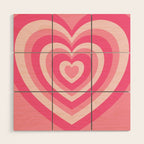 Hypnotic Pink Hearts Wood Wall Art Gallery Image 1