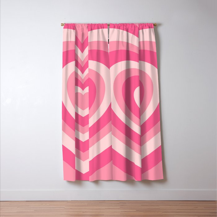 Hypnotic Pink Hearts Window Curtain Gallery Image 3