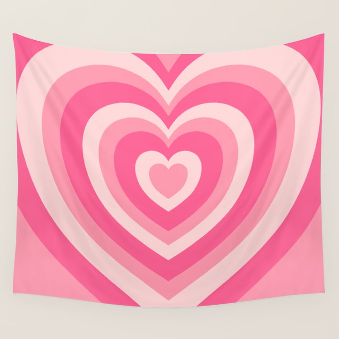 Hypnotic Pink Hearts Wall Tapestry Gallery Image 4
