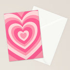 Hypnotic Pink Hearts Stationery Card Gallery Image 2