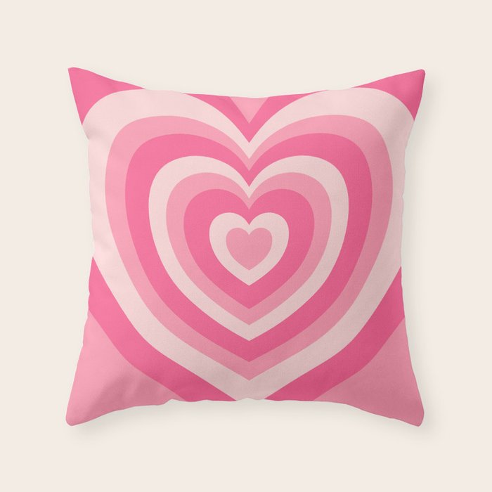 Hypnotic Pink Hearts Throw Pillow Gallery Image 1