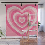 Hypnotic Pink Hearts Wall Mural Gallery Image 1