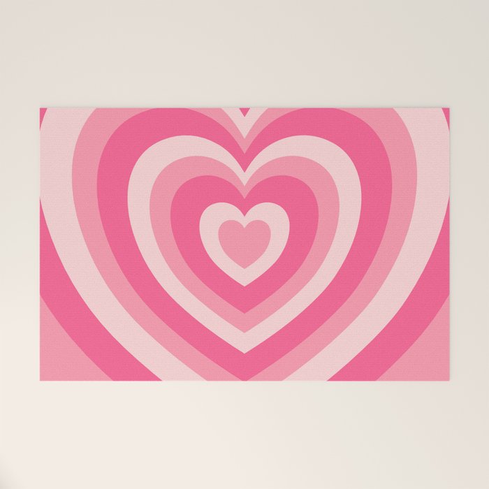Hypnotic Pink Hearts Welcome Mat Gallery Image 1