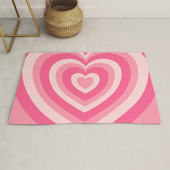Hypnotic Pink Hearts Rug Gallery Image 1