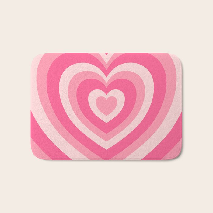 Hypnotic Pink Hearts Bath Mat Gallery Image 1